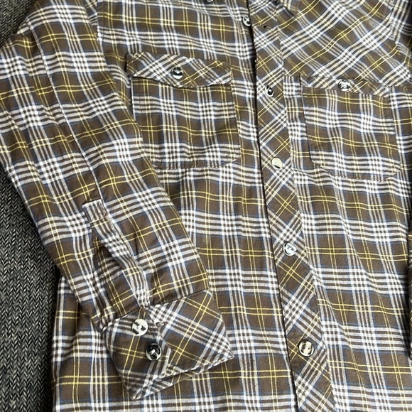 Youth Blurr Plaid organic cotton Button Down EUC sz M 10-12y - Picture 3 of 7